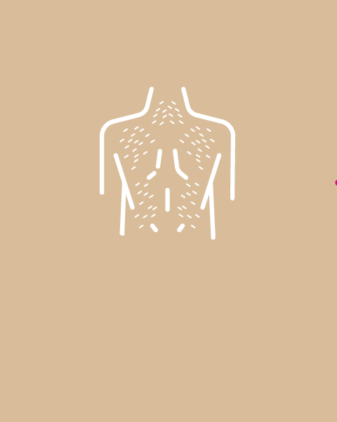 Espalda extra velluda